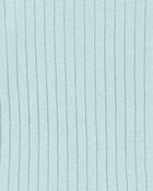 Baby Ribbed Cotton Blend 2-Piece Pajamas - Teal, image 2 of 3 slides