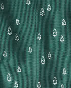 Adult Organic Cotton Waffle Knit Evergreen Trees Pajamas Set, image 3 of 4 slides