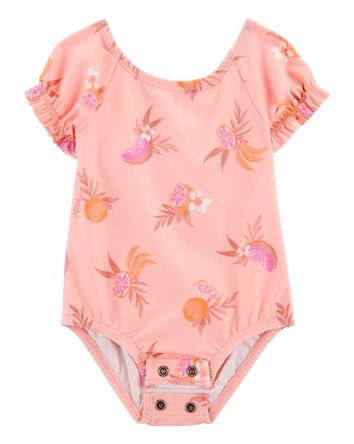 Baby 1-Piece Fruit Swimsuit - Coral, 