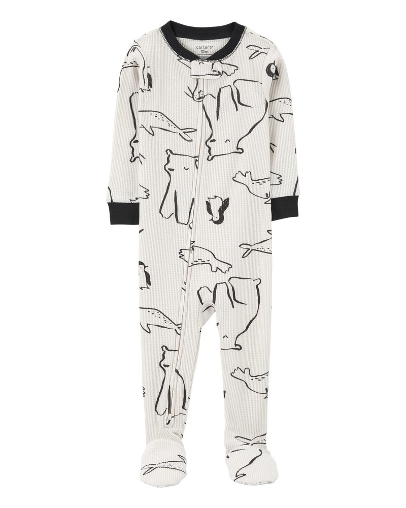 Baby Boy 1-Piece Arctic Animal Print Footie Pajamas, image 1 of 4 slides