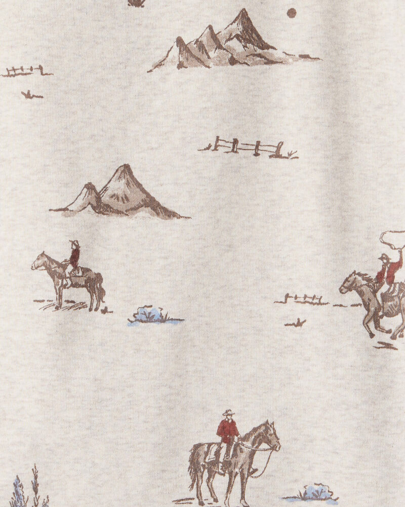 Kid Organic Cotton Pajamas in Western Rodeo Print, image 3 of 5 slides