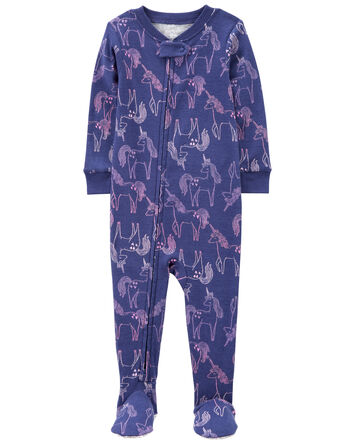 Baby 1-Piece Unicorn 100% Snug Fit Cotton Footie Pajamas, 