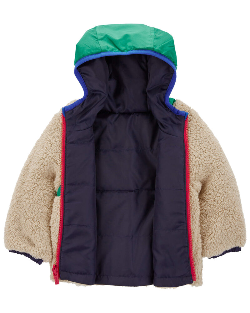 Baby Colorblock Faux Sherpa Mid-Weight Jacket, image 2 of 4 slides