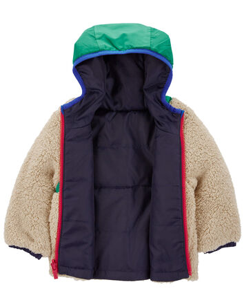 Baby Colorblock Faux Sherpa Mid-Weight Jacket, 