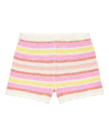 Kid Striped Crotchet Knit Shorts, 