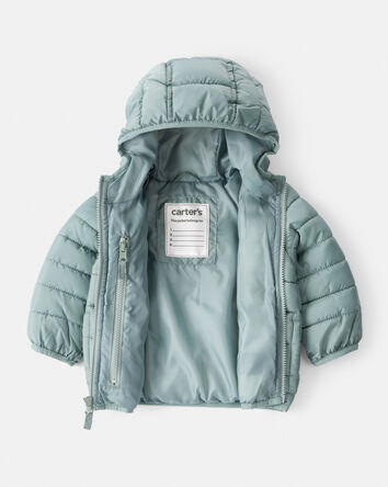 Baby Hooded Puffer Jacket - Green, 