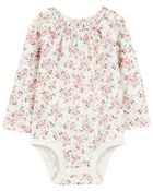 Baby Floral Print Long Sleeve Bodysuit, image 1 of 3 slides