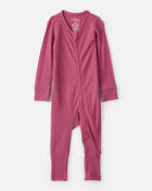 Baby Girl PurelySoft Long-Sleeve Sleep & Play - Burgundy, image 1 of 8 slides