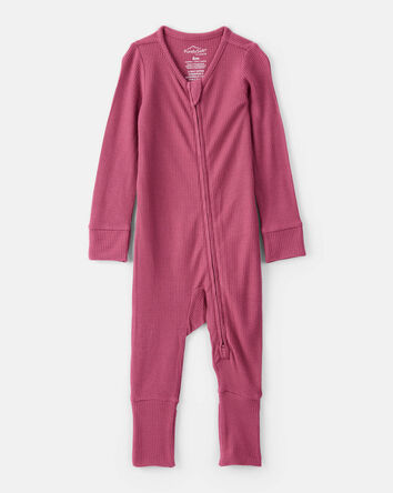 Baby Girl PurelySoft Long-Sleeve Sleep & Play - Burgundy, 
