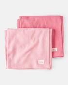 Baby 2-Pack Waffle Knit Blankets - Pink, image 1 of 3 slides