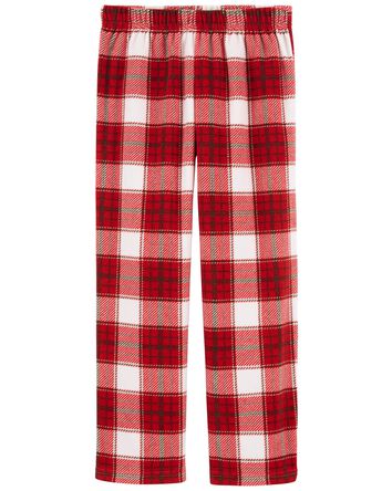 Kid Plaid Fleece Pajama Pants, 