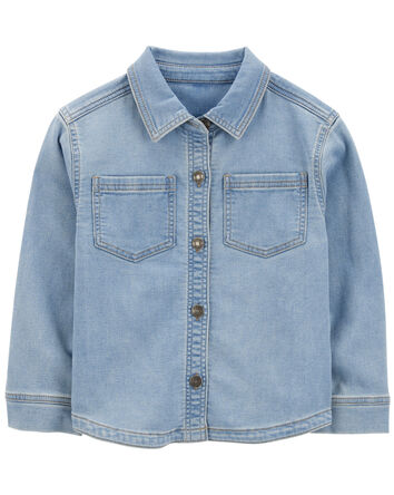 Kid Denim Button-Up Shacket, 