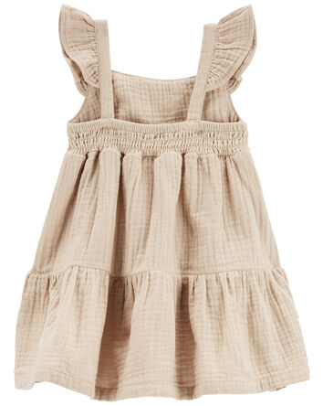 Baby Lace Tiered Flutter Dress, 