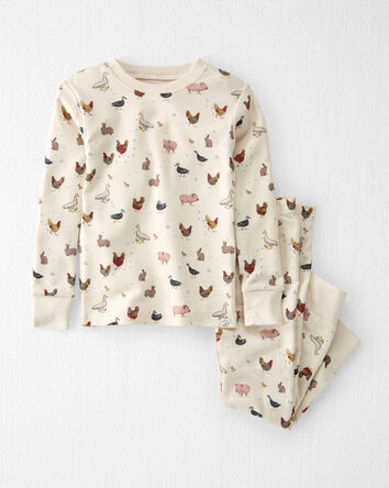 Toddler Organic Cotton Pajamas in Farm Friends Print, 
