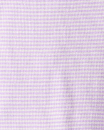 Toddler Girl Space Star Print 100% Cotton Long-Sleeve Snug Fit 4-Piece Pajamas - White/Purple, 