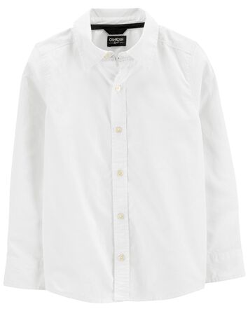 Kid Long Sleeve Button-Front Uniform Shirt, 