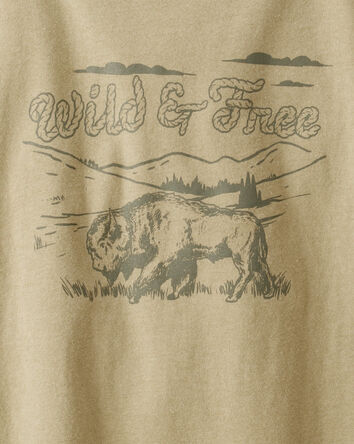 Boys Wild And Free Long-Sleeve Graphic Tee - Brown, 