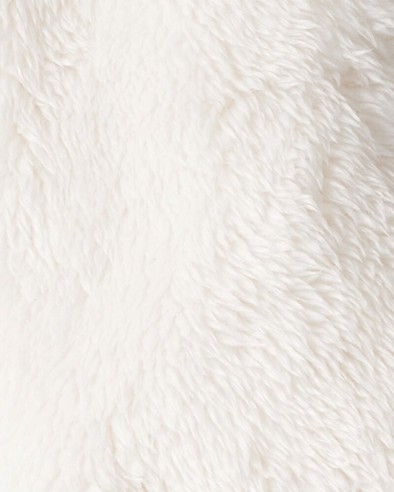 Baby Sherpa Hooded Long-Sleeve Sweater - White, image 3 of 4 slides