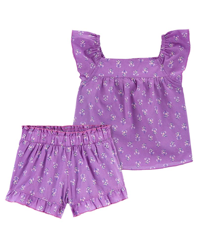 Baby 2-Piece Floral Poplin Top & Shorts Set
, image 1 of 5 slides