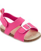 Baby Buckle Faux Cork Sandals, image 1 of 7 slides