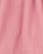 Kid Ribbed Textured Drawstring Skort - Pink, image 3 of 4 slides