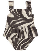 Baby 2-Pack Zebra 1-Piece Swimsuit & Cover-Up Set, image 3 of 4 slides