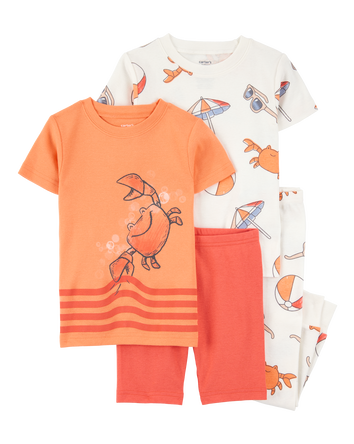 Toddler 4-Piece Beach Crab 100% Snug Fit Cotton Pajamas - Orange, 
