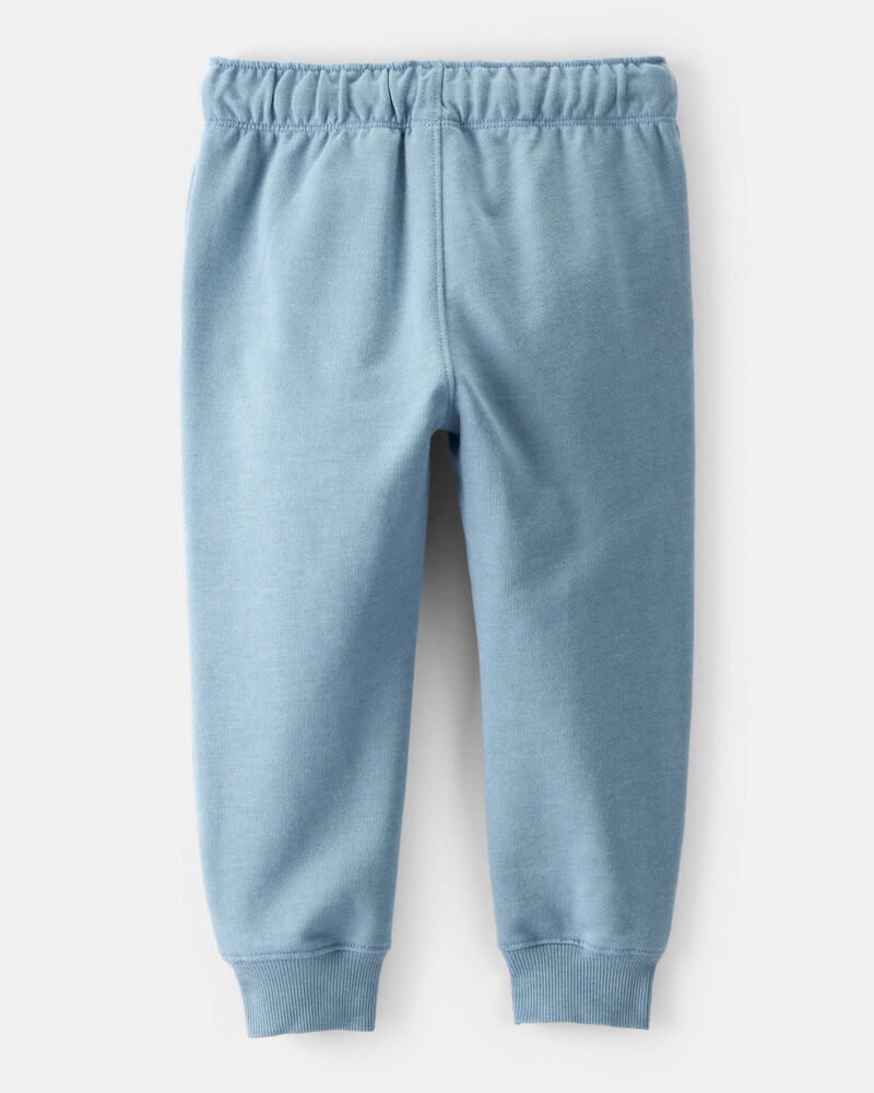 Toddler Boy Solid Fleece Cotton Jogger - Blue, image 2 of 4 slides