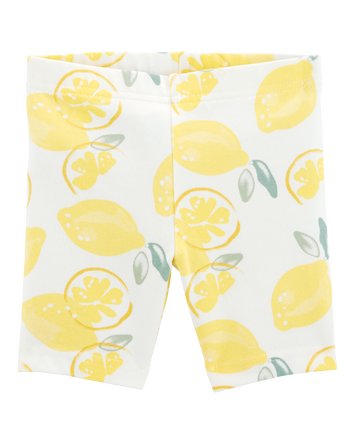 Baby Girl Lemon Print Bike Shorts - Multi, 