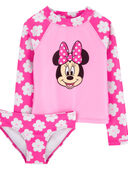 Pink - Kid Minnie Mouse 2-Piece Rashguard Set