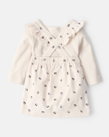 Baby Girl 3-Piece Floral Long-Sleeve Dress Set - White, 
