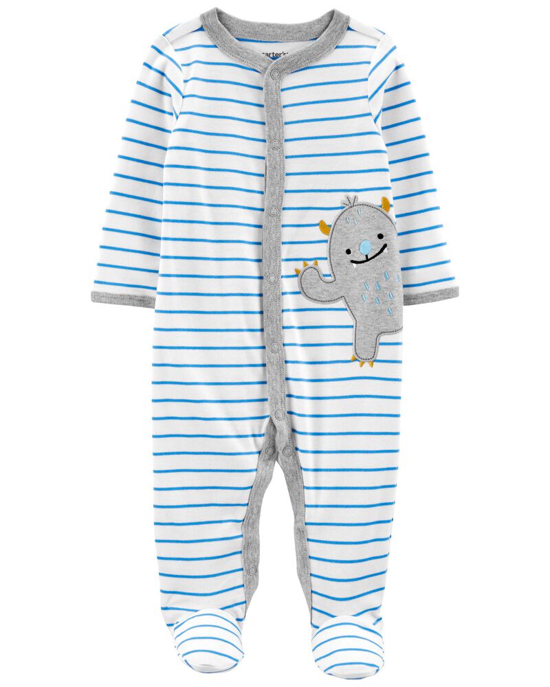 Baby Monster Snap-Up Cotton Sleep & Play Pajamas, image 1 of 2 slides