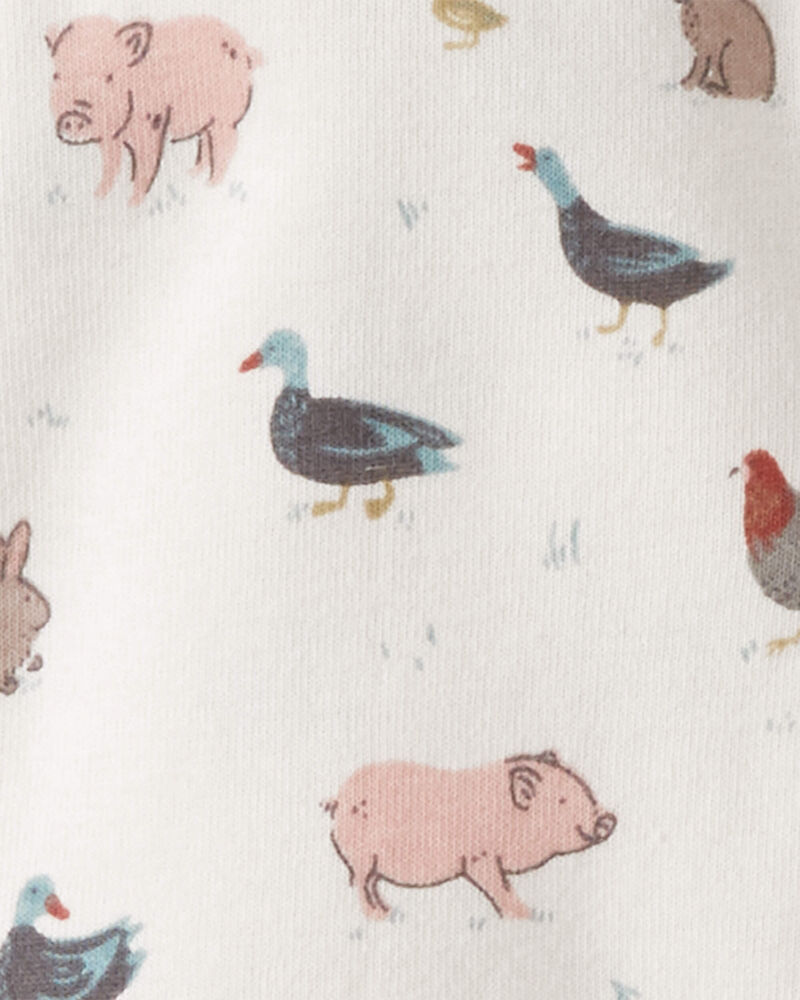 Baby Organic Cotton Sleep & Play Pajamas in Farm Animals, image 2 of 4 slides