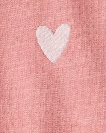 Toddler Girl Heart Cotton Long-Sleeve Cardigan Sweater - Pink, 