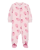 Baby Strawberry Fleece Footie Sleep & Play Pajamas, image 1 of 5 slides