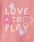 Baby Girl Love To Play Short-Sleeve Graphic Tee - Pink, image 3 of 4 slides