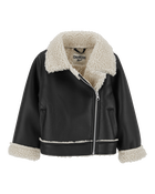 Toddler Faux Leather and Sherpa Jacket , image 1 of 3 slides