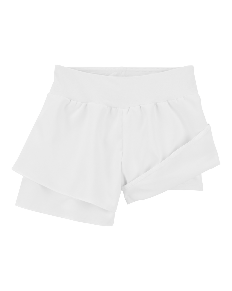 Kid Flowy Layered Flip Short - White, image 3 of 5 slides