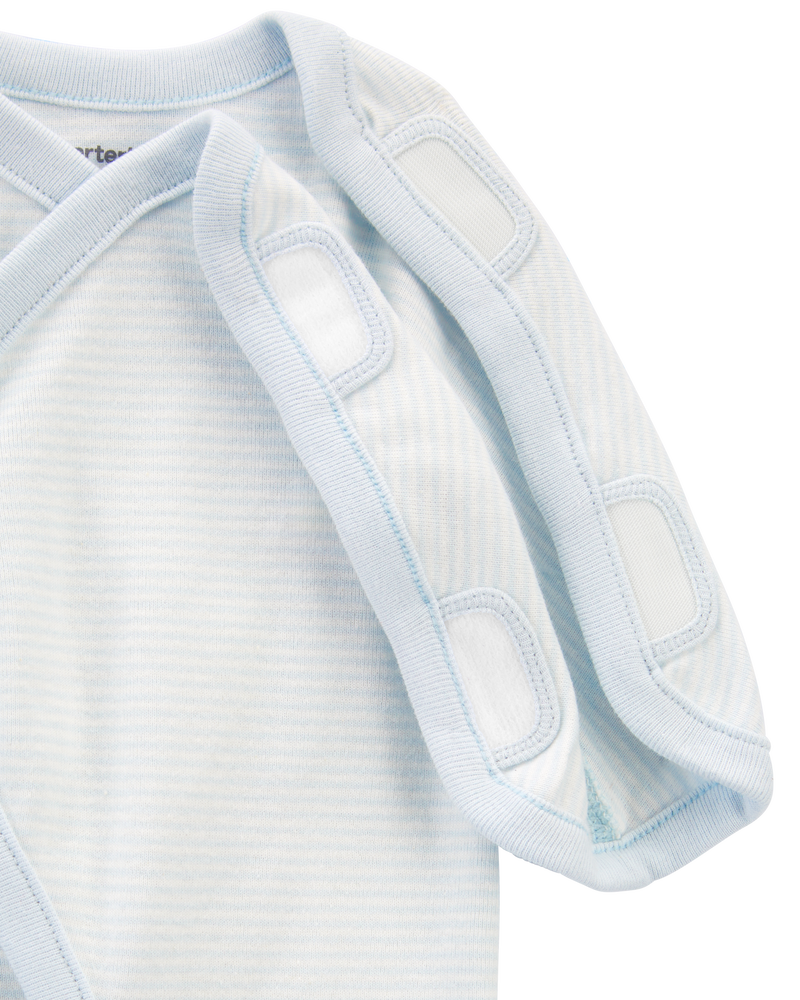 Baby Preemie Striped Cotton Sleep & Play Pajamas, image 3 of 7 slides