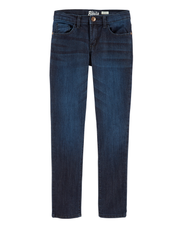 Kid Dark Blue Wash Skinny-Leg Jeans, 