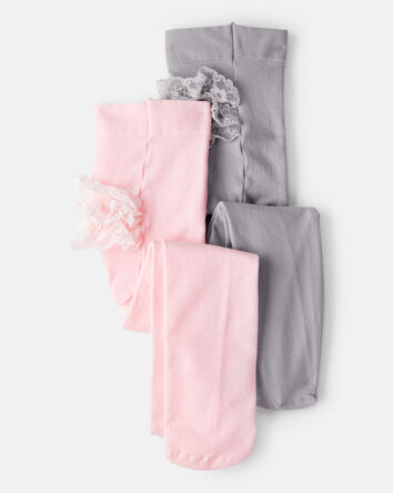Baby Girl 2-Pack Tights - Pink/Grey, 