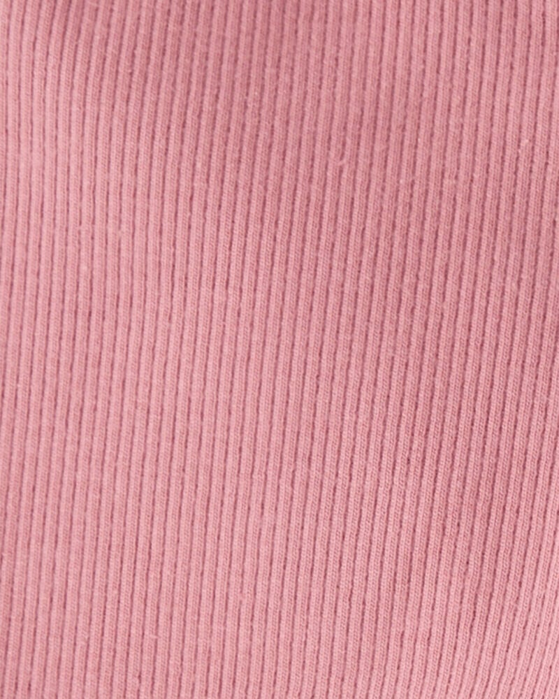 Baby Organic Cotton Rib Drawstring Leggings in Dark Blush, image 4 of 5 slides