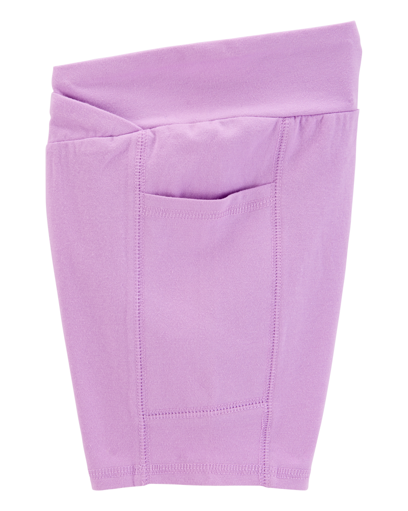 Kid High-Rise Bike Shorts - Purple, image 2 of 5 slides