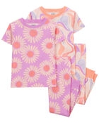Baby 4-Piece Daisy 100% Snug Fit Cotton Pajamas, image 1 of 5 slides