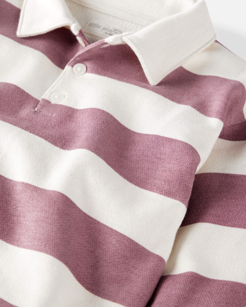 Toddler Boy Organic Cotton Henley Top in Stripes, image 2 of 5 slides