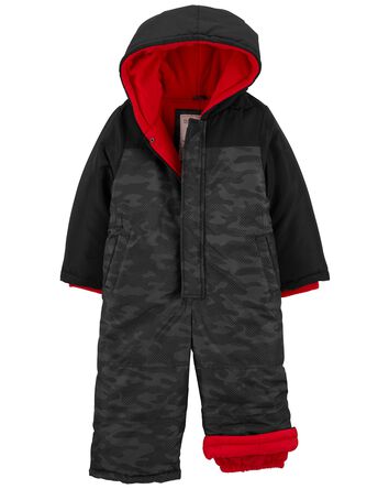 Toddler Camo Fleece-Lined Snowsuit, 