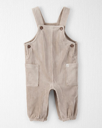 Baby Recycled Ribbed Velour Overalls, 