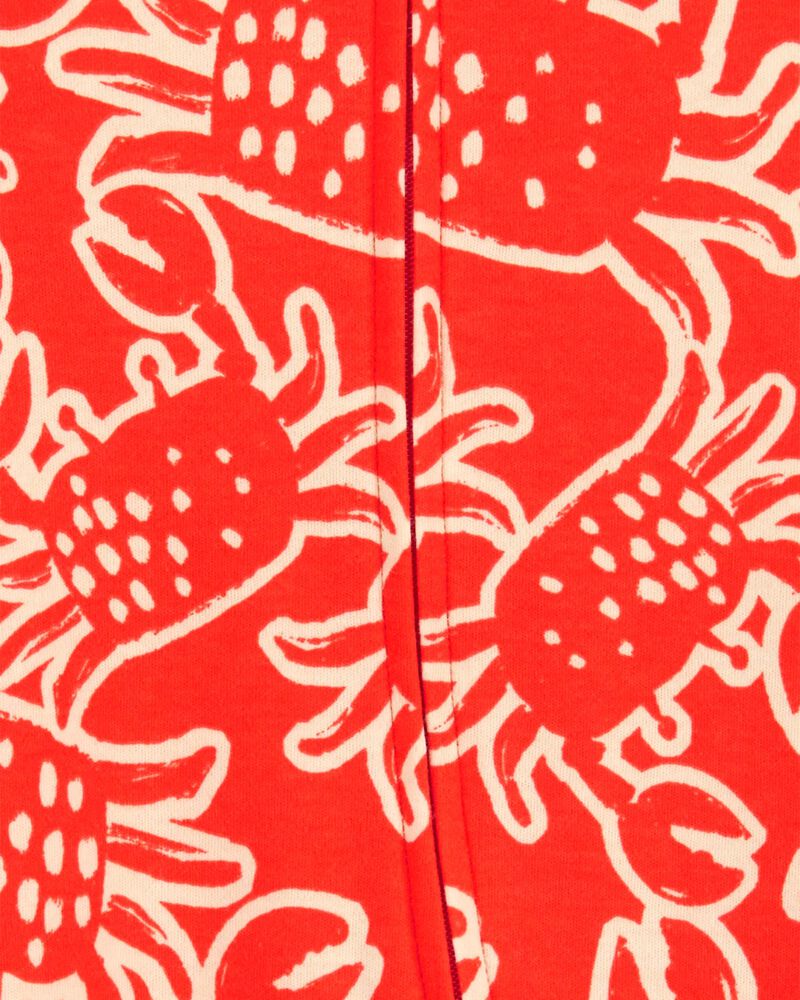Baby 2-Way Zip Crab Cotton Sleep & Play Pajamas, image 2 of 4 slides
