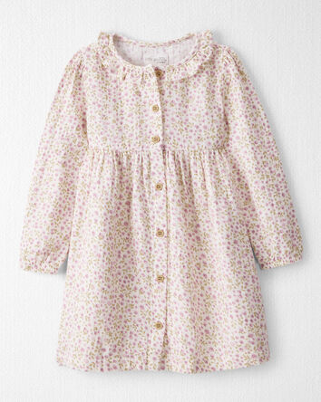 Toddler Girl Organic Cotton Dress in Botanic Muse Print, 