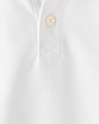 Toddler Pique Uniform Polo Shirt - White, image 2 of 5 slides